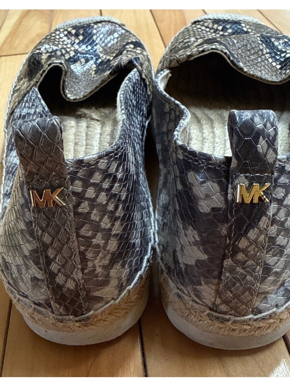 Snake Print Espadrille Flats - Neutral Python Pattern - Picture 5 of 6